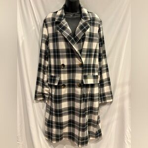 We The Free Plaid long trench coat